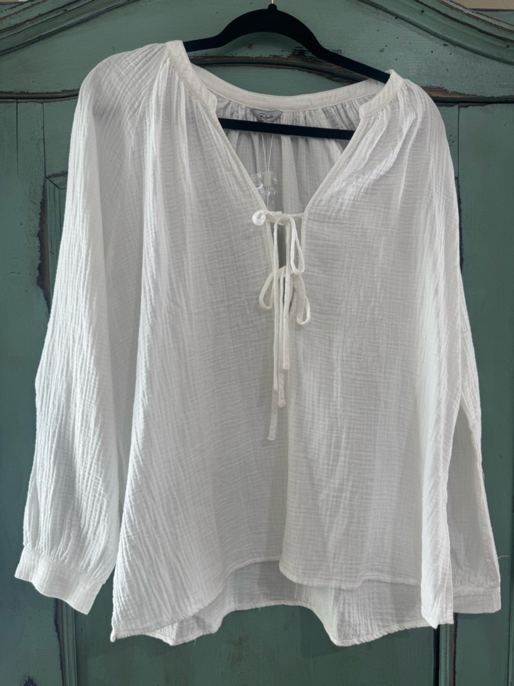 Rails NWT White Gauze Tie-Front Peasant Blouse
